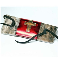 Hair-On Bull Rope Pad with Metallic Cross Flap Over
